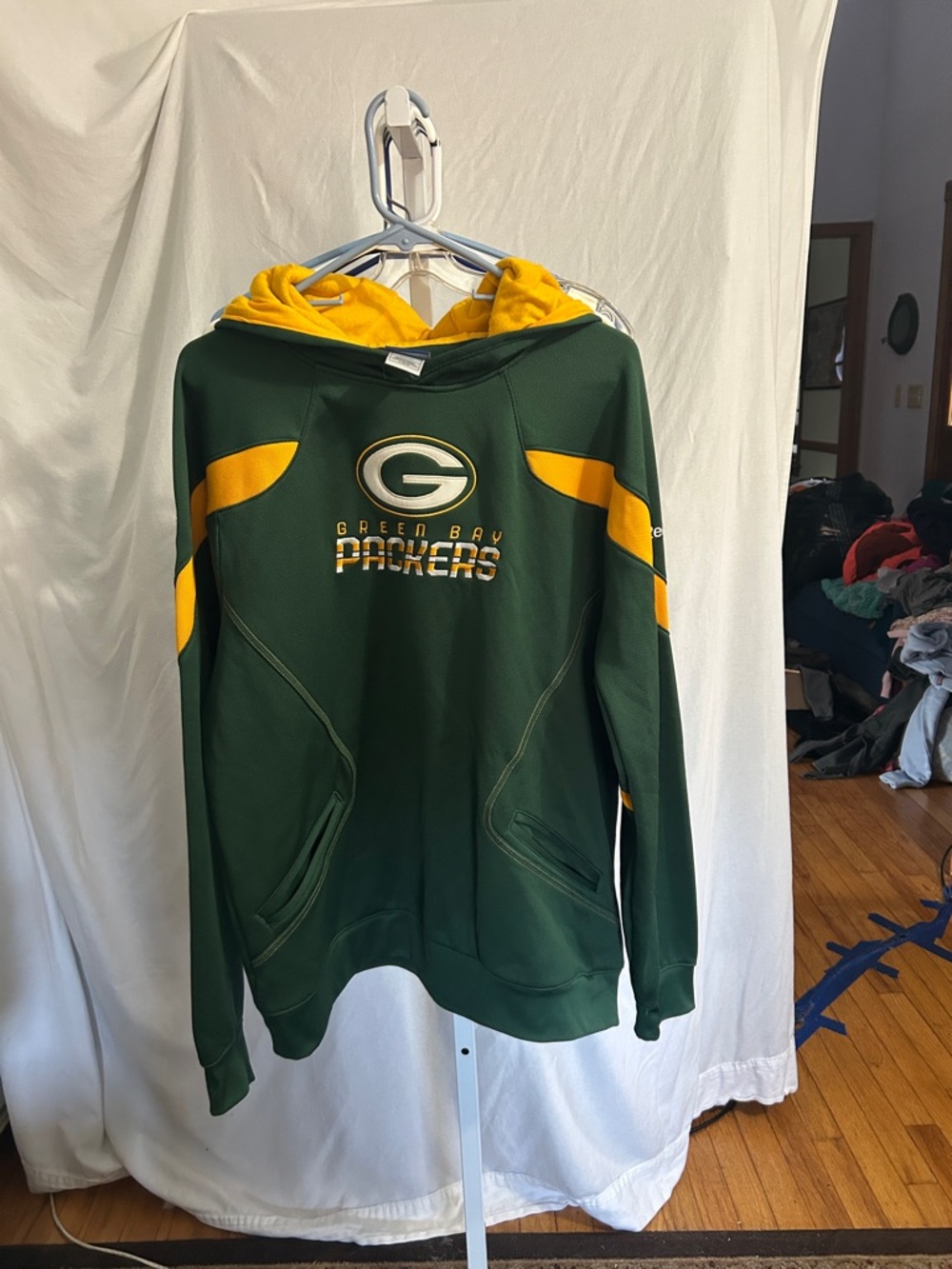 Reebok Green and Yellow Pullover Hoodie